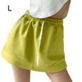 thumbnail image 2 of pitrice Jupe-Short pour Femmes Robe Unie Décontractée à Cordon Mini Ligne A Mode Taille Haute Été Style Coréen pour Sports Fruit Vert G, 2 of 7