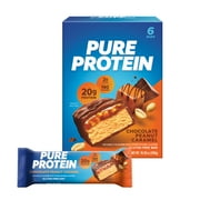 Pure Protein Bars, Chocolate Peanut Caramel , 20g Protein, Gluten Free, 1.76 Oz, 6 Count