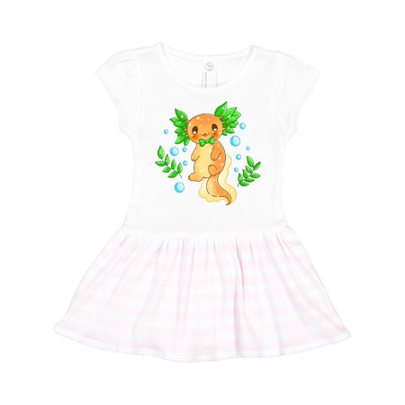 

Inktastic Cute Orange and Green Axolotl Gift Toddler Girl Dress