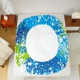 thumbnail image 5 of Feelyou Eat Skiing Sleep Full Size Sheets for Teen, Winter Outdoor Sport Bed Sheets, Blue Watercolor Splash Sheet Sets, Microfiber Bedroom Decor, 4 Pieces, 5 of 7