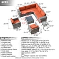 thumbnail image 3 of Vcatnet 9 Pieces Patio Furniture Outdoor Wicker Conversation Set with Swivel Rocking Chairs and Coffee Table,Orange Red, 3 of 8