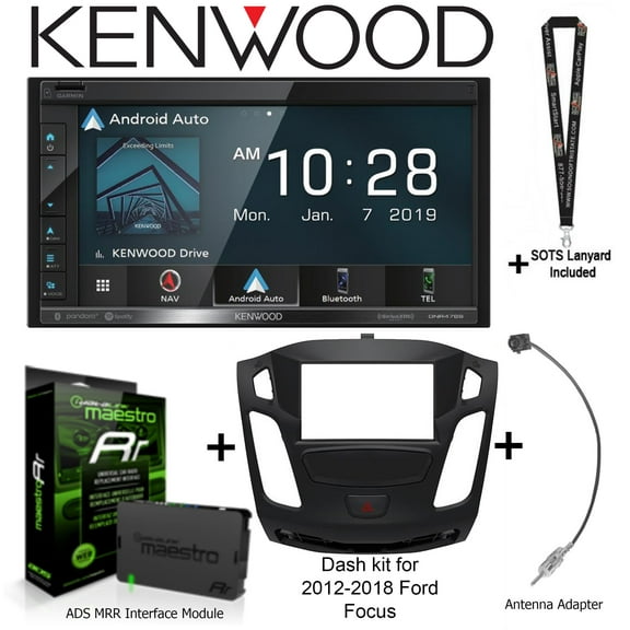 Kenwood DNR476S Navigation Receiver ADS Maestro KIT-FOC1 Package for Ford Focus