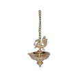 thumbnail image 2 of Hanging Peacock Brass Lamp with Chain | Gold Plated, 2 of 4