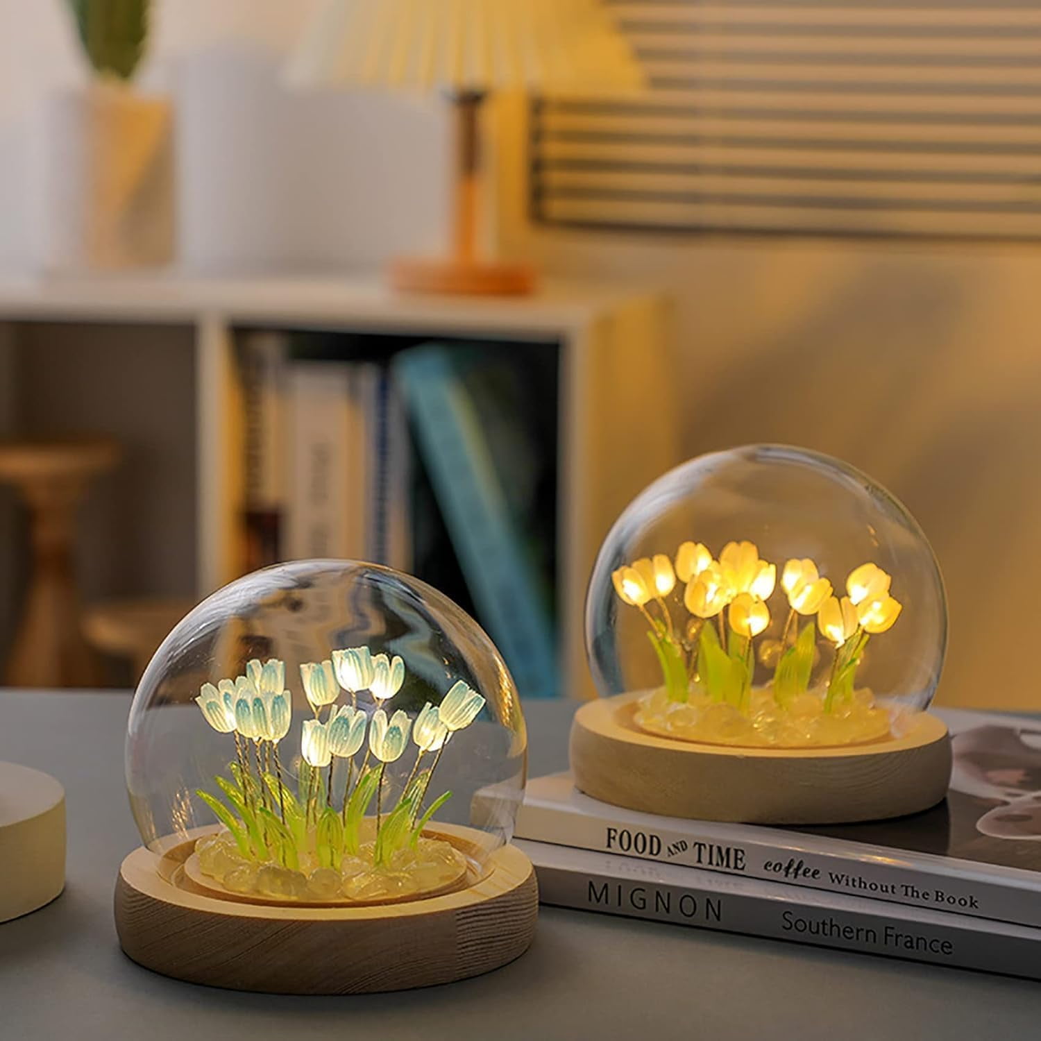 Tulip Lamp Gifts for Women, LED Tulip Crystal Glass Ball Night Light Bedroom Decor Tulip Night Light for Birthday Anniversary Mother's Day Valentines Day