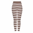 thumbnail image 3 of QATAINLAV Women's Fashion Stripe Printed Leggings Elastic High Waisted Workout Yoga Pants Halloween Tight Bottoms, Coffee, XXL, 3 of 10