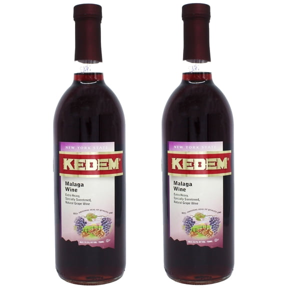 Kit x 2 - Vino Tinto Dulce Kosher Kedem Tradicional Málaga Extra Kosher Kedem Kedem Tradicional Málaga