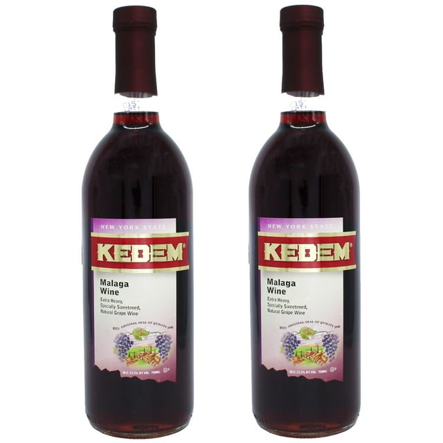 Kit x 2 - Vino Tinto Dulce Kosher Kedem Tradicional Málaga Extra Kosher Kedem Kedem Tradicional Málaga