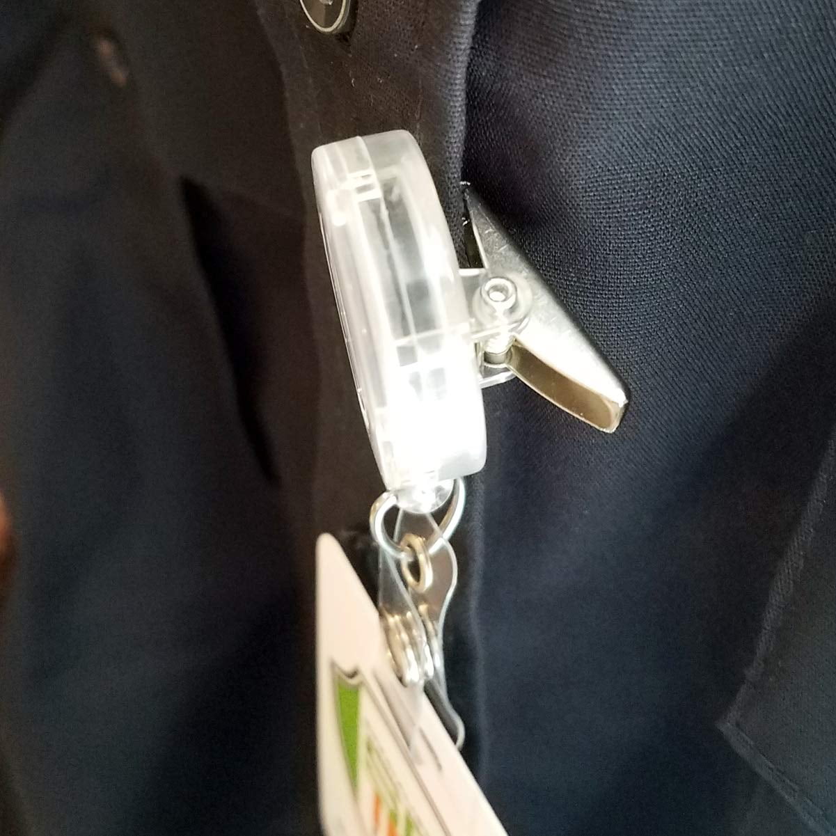 25 Pack - Clear (Translucent) Retractable Badge Reels with Alligator Swivel Clip on Back by Specialist ID (Translucent Clear)