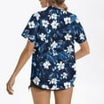 thumbnail image 4 of JURANMO Womens Funny Hawaiian Palm Tree Shirts Casual Button Down Beach Summer Short Sleeve Shirt Fashion Tropical Beach Tops Navy S 90% off Clearance Sale, 4 of 6