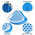 thumbnail image 3 of Caja de arena para conejos, inodoro, bandeja de arena esquinera para conejos, inodoro para mascotas, orinal para conejillos de indias, hámster, conejo, animal pequeño (azul), 3 of 5