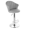 thumbnail image 2 of Elama 2 Piece Shell Back Faux Leather Adjustable Bar Stool in Dark Gray with Chrome Base, 2 of 3