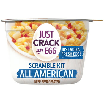 Just Crack an Egg All American Scramble Breakfast  Kit with Potatoes, Sharp Cheddar Cheese and Uncured Bacon, 3 oz. Cup