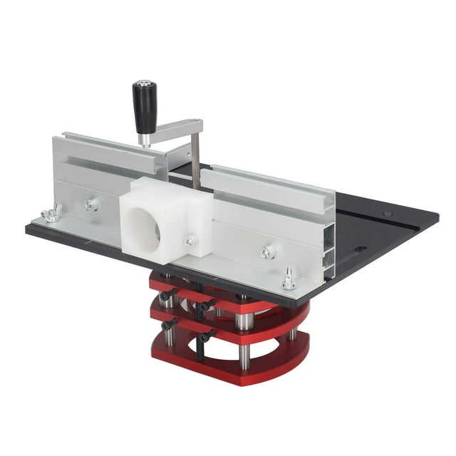 Router Lift With Top Plate, Aluminum Router Lift System With Miter Gauge, Woodworking Router Table Insert Plate And Router Lift Kit For Slotting, Trimming, Chamfering