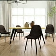 thumbnail image 1 of Homy Casa Modern Rectangular 5-Piece Dining Set for Dining Room, Faux Wood Table with 4 Upholstered Chairs, 1 of 12