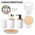 thumbnail image 3 of Accesorios de Baño 4 Piezas | Juego para Baño Moderno de Bambu | Juego de Accesorios de Plastico | Conjunto de 4 piezas para Baño, 3 of 5