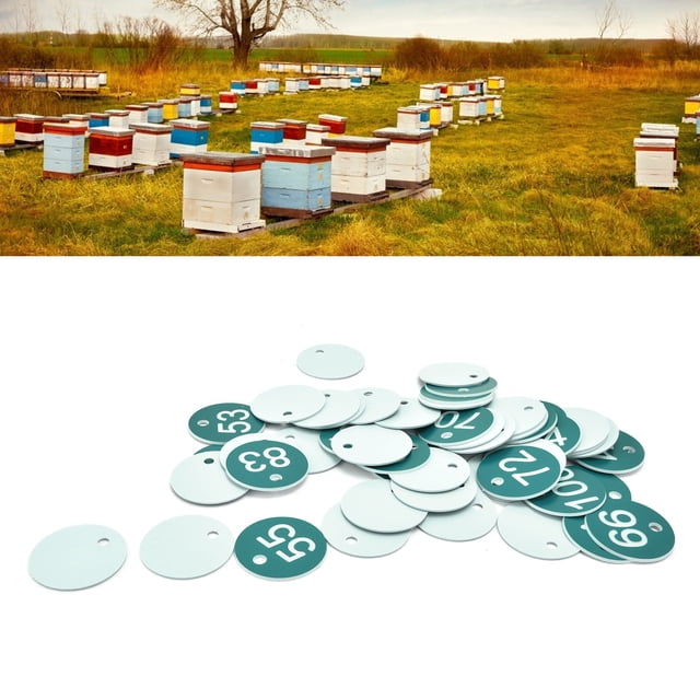 Marking Tag, Round Labels Convenient Numbered Tag for Various Livestock Inbeekeeping Animal Husbandry 1-50,51-100