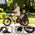 thumbnail image 6 of Electric Tricycle with Wide Tires, Electric Tricycle with Passenger Seat, Low Step-Through Cruiser Bike 48V 15Ah Peak 1350W 3 Wheel Ebike Aluminum alloy frame with Removable Battery 7-Speed Tricycle, 6 of 9