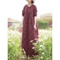 thumbnail image 5 of ZANZEA Womens Dresses Full Sleeve Floral Printed Casual Long Dress, 5 of 11