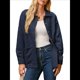 thumbnail image 2 of Chaqueta Acolchada Informal para Mujer, Camisa de Larga con Cuello Abotonado, Chaqueta de Otoño con Bolsillos Azul Oscuro M, 2 of 8