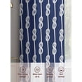 thumbnail image 6 of Navy Blue Knot Sheer Curtains 96 Inch Length 2 Panels Set for Living Room/Bedroom, Nautical Striped Monochrome Ocean Semi Curtain Sheers Drapes Rod Pocket Curtains Window Treatment Set 52''x96''x2, 6 of 7