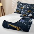 thumbnail image 4 of Erosebridal Cartoon Construction Truck Bed Spread Queen for Boys Men, Kawaii Dinosaur Queen Coverlet Set, 3pcs, 4 of 7