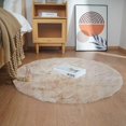 thumbnail image 2 of iLieber Faux Rabbit Soft Fluffy Fur 3ft Beige Area Round Rug,Washable Rugs Bedside Rug Plush Rug Nursery Rug for Living Room Bedroom Teen Room, 2 of 6