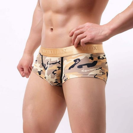 

Mishuowoti Fashion Mens Briefs Shorts Soft Underwear Bulge Pouch Camouflage print Underpant