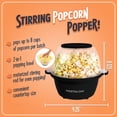 thumbnail image 2 of Nostalgia 2-Quart Stirring Popcorn Popper - Quick-Heat Technology - Makes 8 Cups of Popcorn - Includes Kernel Measuring Cup - Perfect for Birthday Parties, Movie Nights, and More - Black, 2 of 5