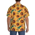 thumbnail image 3 of Pofeuu Beautiful Bohemian Sunflower Print Mens Casual Short Sleeve Shirts Beach Summer Spread Collar Pocket Tops Men's Casual Short-sleeved Shirt-XX-Large, 3 of 5