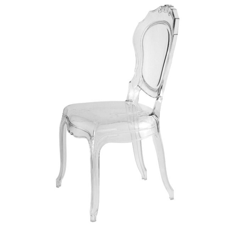 Princess Clear Acrylic Dining Chair with Armrest – Set of 4 Chic Transparent Dining Chairs, Sleek Acrylic Design with Armrests for Modern Dining Rooms