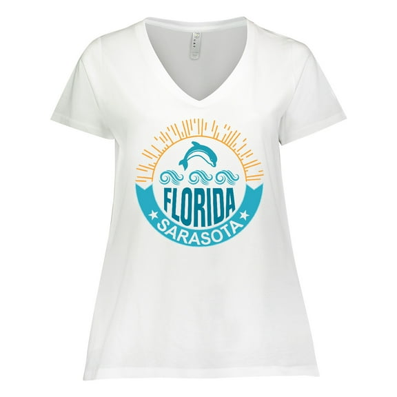 Inktastic Sarasota Florida Vacation Travel Women's Plus Size V-Neck T-Shirt