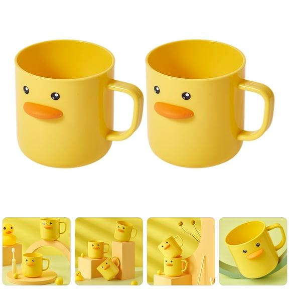 HONITANO Bathroom Drinking Cup 2Pcs Plastic Duck Shaped For Household And School Use