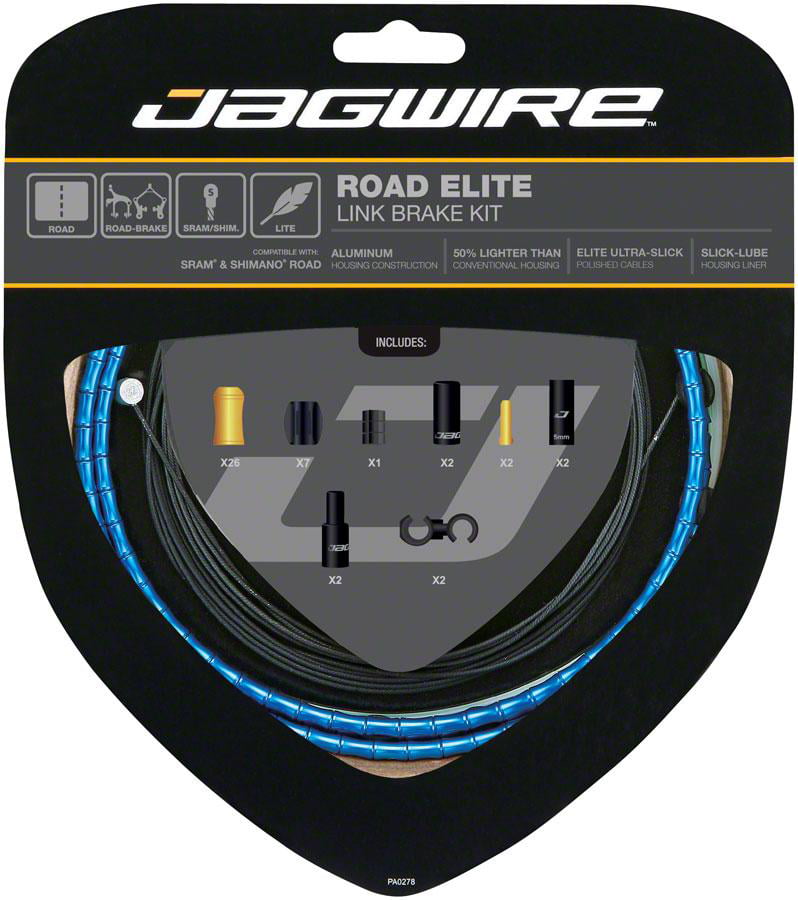 Black Jagwire Pro Shift Kit Road/Mountain SRAM/Shimano with Ultra-Slick Cable 