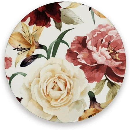 

Hyjoy Cute Floral Round Coasters for Drinks Absorbent Heat Resistant Coaster for Tabletop Protection Suitable for Kinds of Cups Wooden Table Cool Home Decor 4pcs