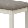 thumbnail image 3 of Mon 40 Inch Counter Height Dining Bench, Padded Seat, Chalk Gray Upholstery- Saltoro Sherpi, 3 of 5