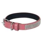 Angle View: New Petmate 12433 Bling Leather Custom Fit Collar, Pink, 5/8" x 14", Each