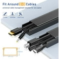 thumbnail image 2 of Cord Cover Raceway Kit - 157" Cable Concealer, Wire Hider for TV Wall Mounting and Wire Management, Black, 2 of 8