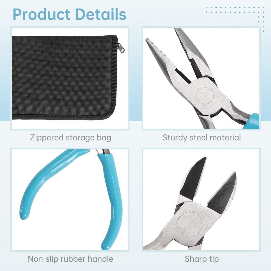 8 PCS Jewelry Pliers, Jewelry Making Tools, Jewelry Pliers Tool Set with Storage Bag, Jewelry Pliers in Different Colors, Jewelry Making Kit for Jewelry Repair, Wire Wrapping, Crafts