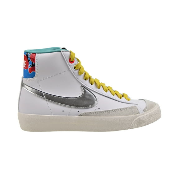 Nike Blazer Mid '77 (GS) Big Kids' Shoes White-Washed Teal-Metallic Silver dq7773-100