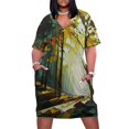 thumbnail image 1 of Vestido de bolsillo suelto abstracto de bosque Vestido de mujer Falda de verano para mujer Vestidos de gala, 1 of 7