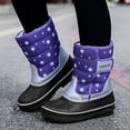 thumbnail image 2 of Otqutp Round Toe Boots for Toddler Children Boots Snow Boots Girls Boys Outdoor Boots Non Slip Warm Boots Cotton Snow Boots 6-16Years(Purple,6-7 Years), 2 of 9
