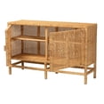 thumbnail image 2 of Baxton Studio Vivan Natural Brown Rattan and Mahogany Wood Storage Cabinet, 2 of 11