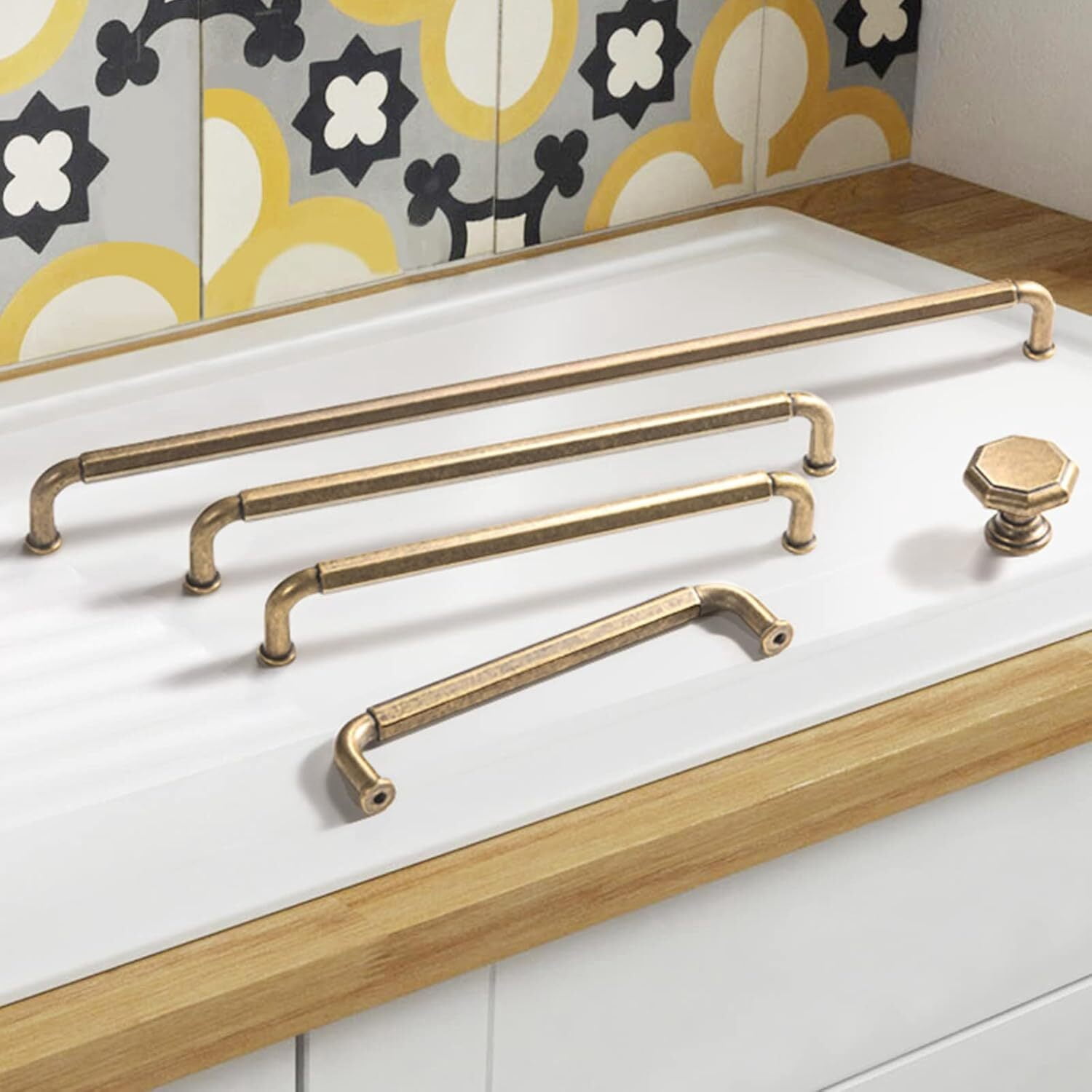 Goo-Ki 6 Pack Single Hole Center Affordable Luxury Vintage Drawer Knobs Hardware for Kitchen