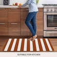 thumbnail image 5 of Burnt Orange Stripe Door Mat&nbsp;Indoor Outdoor Entrance, Non Slip Rug for Kitchen Bathroom Entryway Rug, Farmhouse Striped Abstract Art Washable Doormat Floor Mat for Office Home Decor 24x36 Inch, 5 of 8