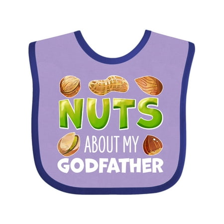 

Inktastic Nuts About My Godfather Peanut Almond Pistachio Gift Baby Boy or Baby Girl Bib