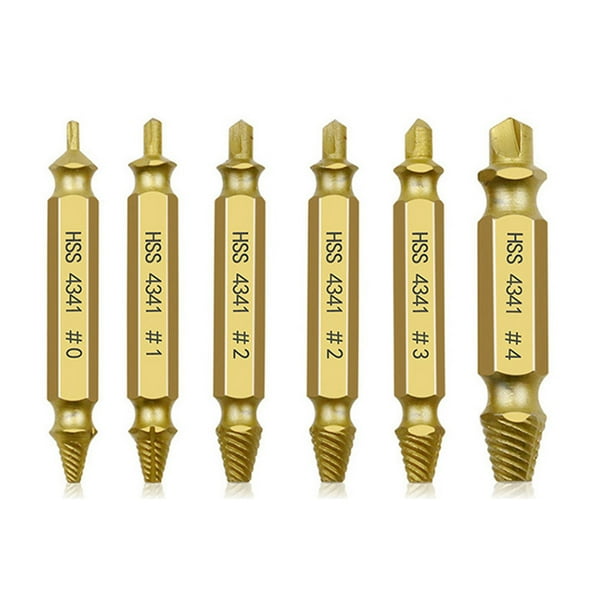Extractor de Tornillos Dañados Btafrte Herramienta Brocas Removedor Pernos Rotos 6 Uds
