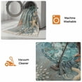 thumbnail image 5 of Blue Turtle Coastal Bathroom Rug 2'x3', Summer Beach Ocean Starfish Coral Low Profile Front Entryway Rug with Tassels, Woven Cotton Washable Kitchen Mat Carpet for Foyer Bedroom Back Door Decor, 5 of 9