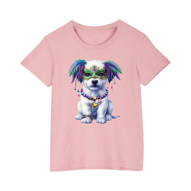 RXIRUCGD 2025 Vêtements d'Été pour Enfants T-shirt Imprimé Mode Mignon Col Rond Manches Courtes