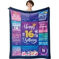 thumbnail image 1 of LHSHID 18th Birthday Gifts for Girls Birthday Decor Purple 350gsm Plush Throw Blanket for 18 Year Old 18th Birthday Decorations for Daughter Bestie Sister BFF, 1 of 6