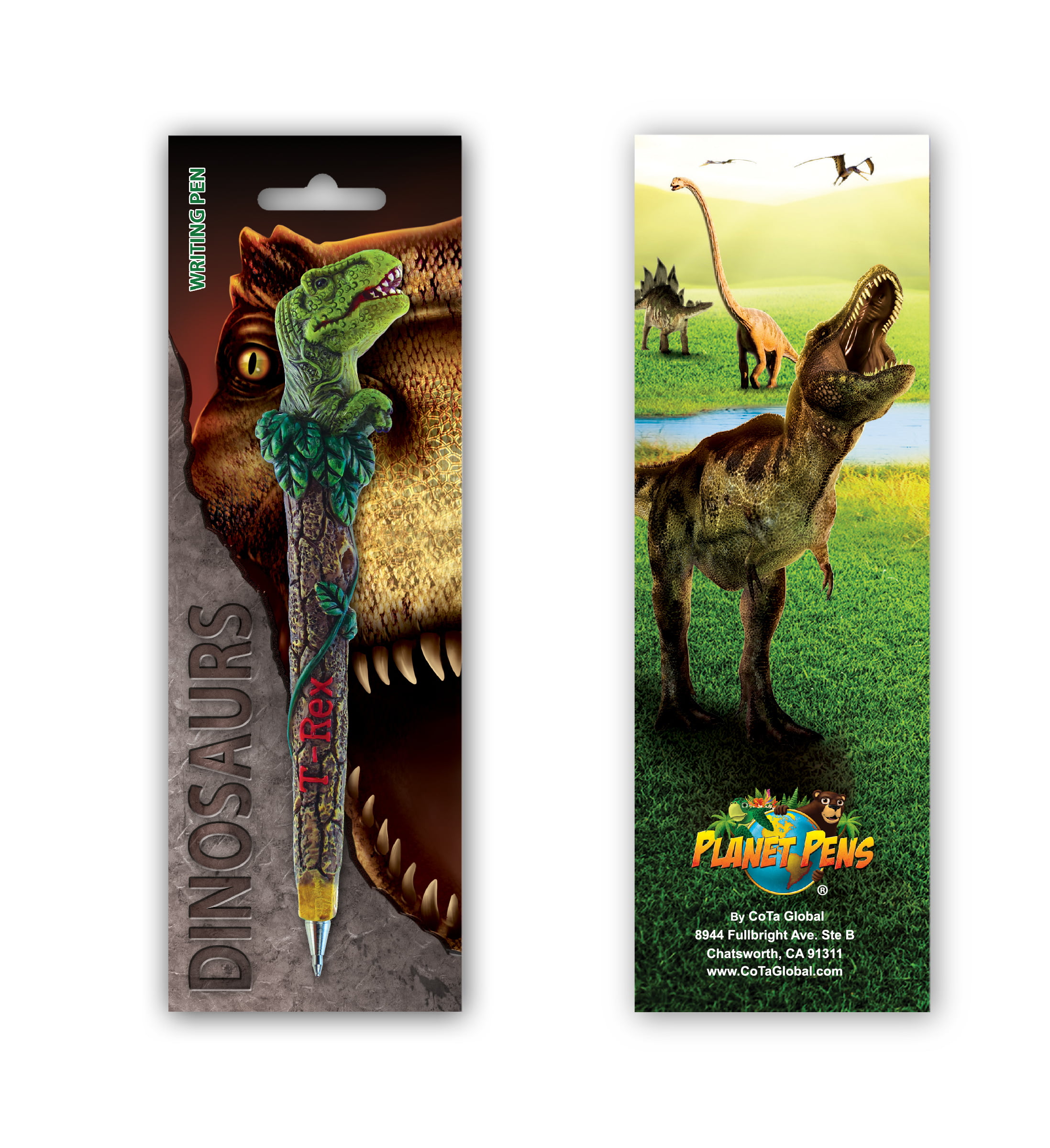 Planet Pens Bundle of Dinosaurs Tyrannosaurus Rex Cool Novelty Dino Pens 4 Pack 